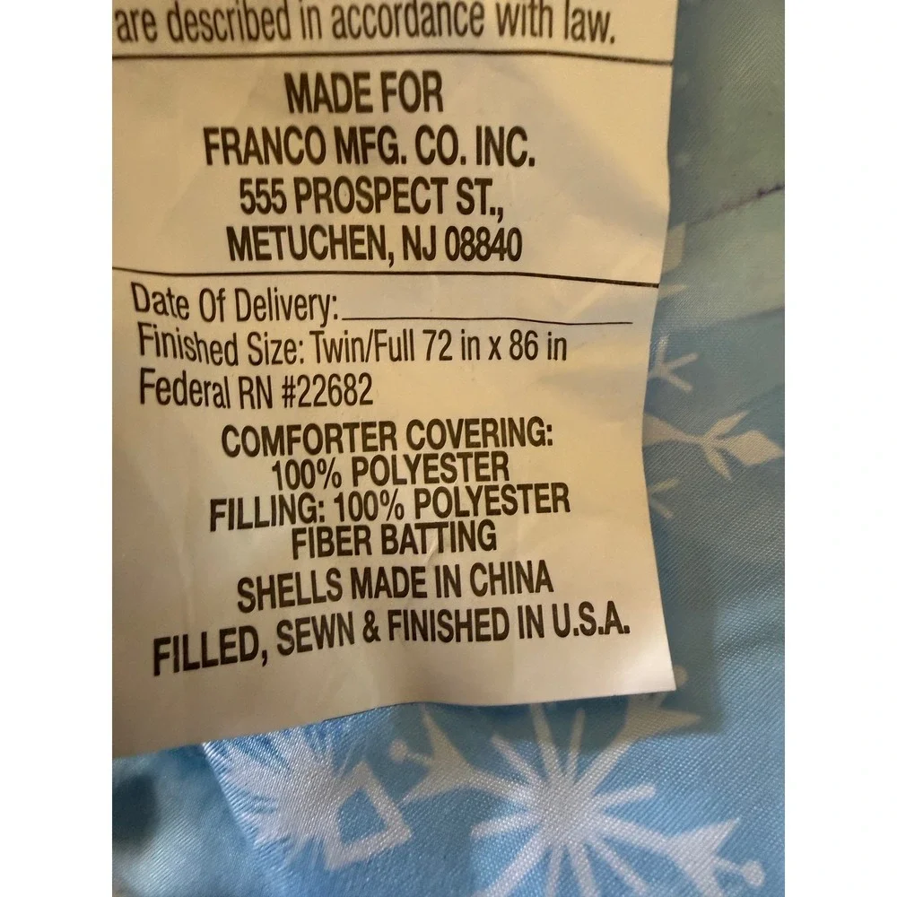 Disney Frozen 2 Reversible Comforter Anna Elsa Olaf Twin Full 72x86 Franco Mfg